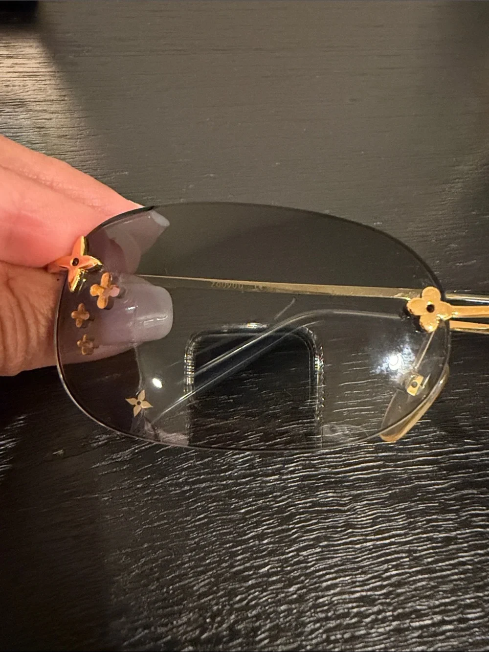 Louis Vuitton 2005 Pharrell Williams Desmayo Gold Rimless Sunglasses